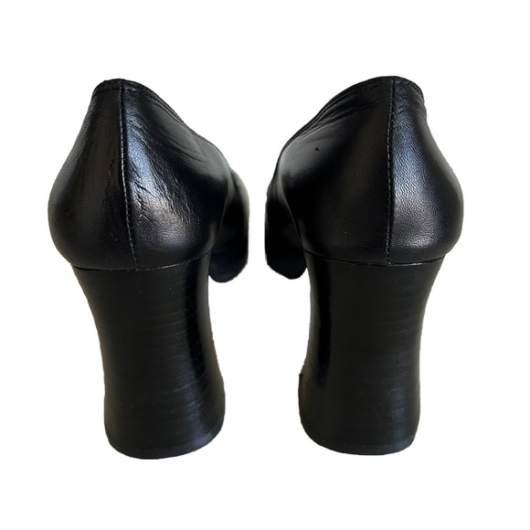 Y2K 90s Enzo Angiolini square toe suede leather black Platform Slip On 7 Retro - Picture 5 of 13